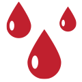Red icon of 3 water droplets
