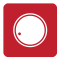 Red icon of thermostat